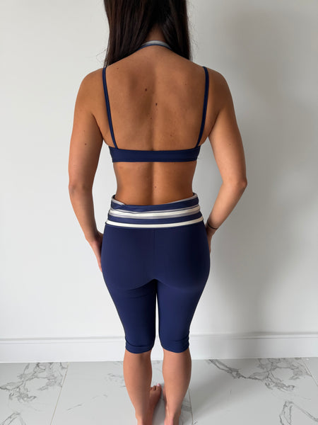 NOIR STRIPE CAPRI SET